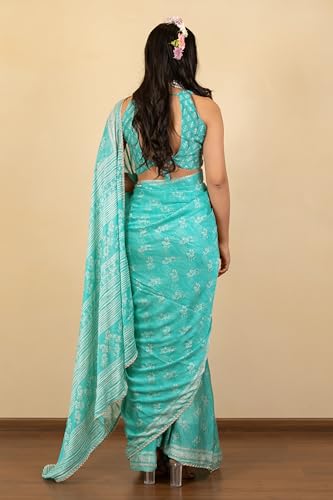 Image of MIRCHI FASHION Women Saree Leheriya Print Chiffon | Lightweight Traditional Sari for Farewell and Wedding Ceremonies with Unstitched Blouse Piece