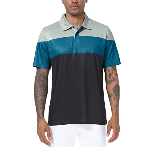 Mens Short Sleeve Golf Polo Shirts Dry Fit Moisture Wicking Performance Casual Sports Polo Shirts for Men2