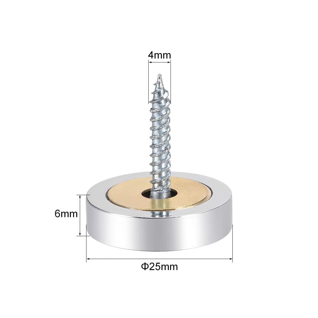 TOP-VIGOR 8Pcs Mirror Screws, 25mm brass Mirror Screws Cap Nail with Washers - Image 2