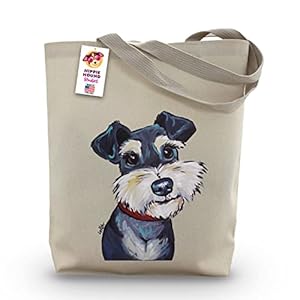 Schnauzer Tote Bag – Schnauzer Lover Gift – Gifts for Mom – Handmade Totes – Schnauzer Canvas Totes – Cute Schnauzer Reusable Shopping Bag – Grocery Bag – Handbag – Beach Bag