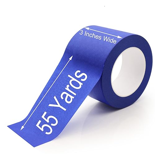 Image of Wide Masking Tape, Blue Painters Tape, 3 Inch x 55 Yards | Multi-Purpose for Painting, Building, Labeling, Edge Finishing & DIY Projects