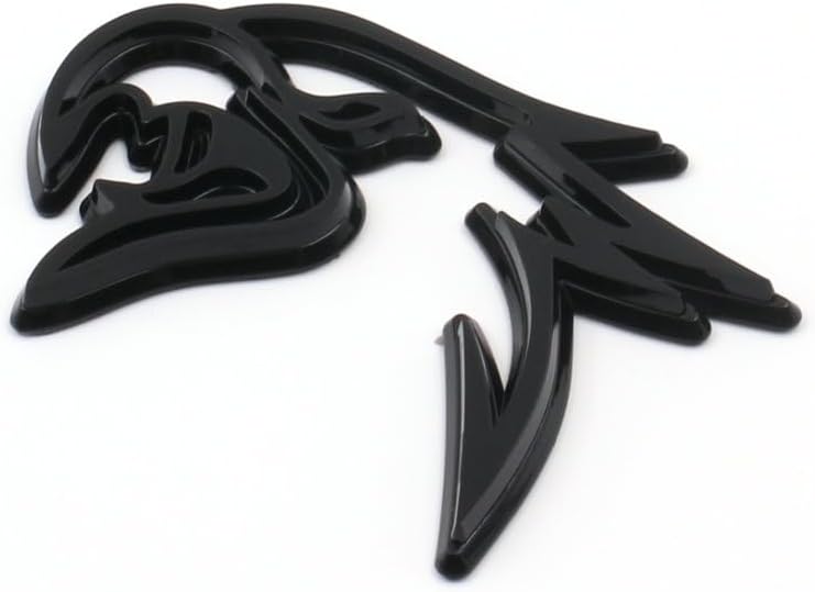 2PC New Custom HELLHAWK Emblem Replacement for Trackhawk Fender Door 3D Badge Hellcat Style Head (Black)