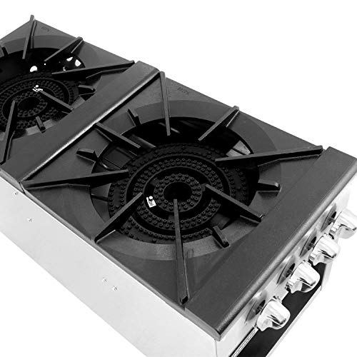 Commercial 2 Burners Stock Pot Stove - Kitma Liquid Propane Stainless Steel Countertop Portable Burner Range For Restaurant,Home - 16000Btu Category (Item-Type): Commercial-Kitchen-Hot-Plates #TOP1