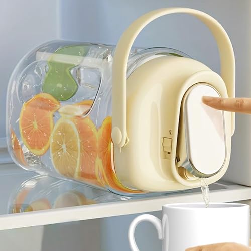 Small Drink Dispenser,Refrigerator Beverage Dispenser,0.9 Gallon Beverage and Juice Container, Refrigerator Bever Dispenser with Faucet.