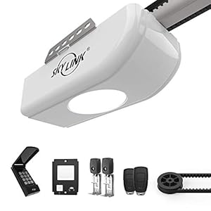 SKYLINK ATR-1622BK Atoms 1/2 HPF Garage Door Opener with Extremely Quiet DC Motor, Belt Drive, Built-in LED Light, Remote Controls, Keypad Keyless Entry, Deluxe Wall Console, White
