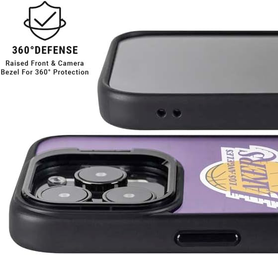 Skinit Kickstand Phone Case Compatible with iPhone 16 Pro - Officially Licensed NBA Los Angeles Lakers Purple Primary Logo Design