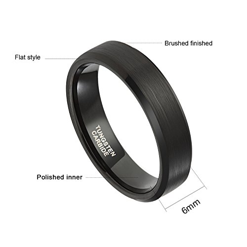 Image of Frank S.Burton Tungsten Ring for Men Women 3mm 4mm 6mm 8mm Beveled Edge Matte Silver Band Comfort Fit Size 4-15