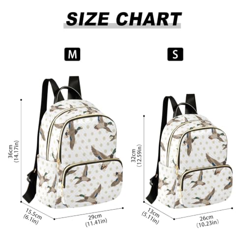 Image of ALAZA Mallard Polka Dot Pattern Small Backpack Purse for Women Travel Bag Fashion Daypack Back Pack Shoulder Bag