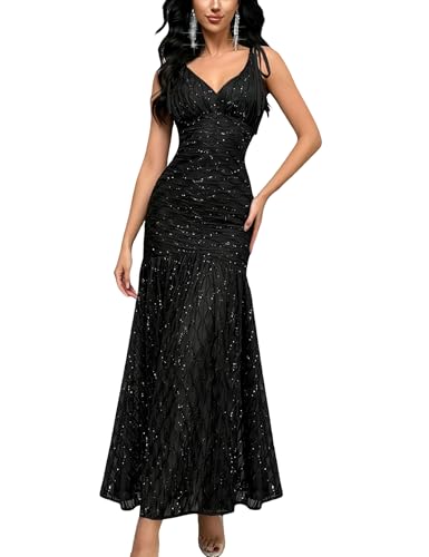 VOUIAO Women's Summer Bodycon Cocktail Dress V Neck Sleeveless Wedding