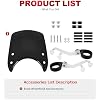 Motorcycle Adjustable Windshield Custom Compact Sport Headlight Fairing Windscreen 39-41mm Front Fork Mount Wind Deflector Fit For Harley Sportster XL 1200 883 48 72 20042022(Black Windshield)