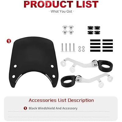 Motorcycle Adjustable Windshield Custom Compact Sport Headlight Fairing Windscreen 39-41mm Front Fork Mount Wind Deflector Fit For Harley Sportster XL 1200 883 48 72 20042022(Black Windshield)