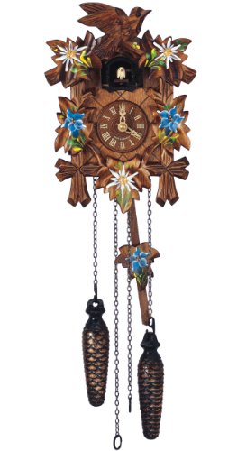 Quartz Cuckoo Clock 5 Leaves, Bird, with Music