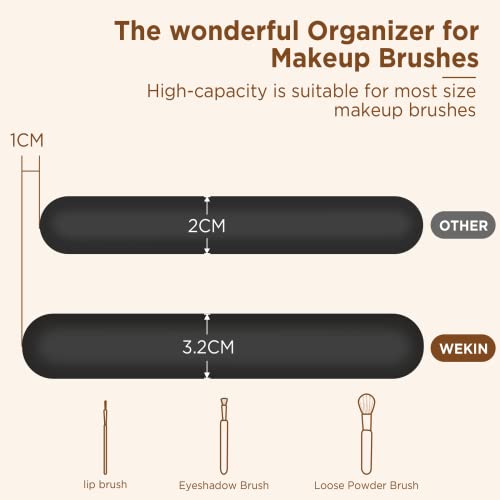 Wekin Makeup Brush Holder Travel, Silicone Portable Soft Cosmetic Brush Organizer Case Bag For Daily, Work, Gift，Business Cute Make-Up Brushes Storage Tools For Vanity #TOP4