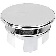 Sink Overflow Hole Cover Basin Trim Insert for Home, Sink, Bathroom, Kitchen Decorative Sink Drain Cap, Double Layer Copper Solid Chrome Overflow CoverSilver