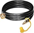 DOZYANT 8 Feet 1/4" Quick Connect RV Propane Hose Converter Replacement for 1 lb Throwaway Bottle Connects 1 LB Bulk Portable Appliance to RV 1/4" Female Quick Disconnect