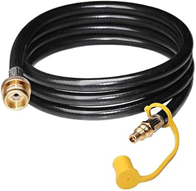 DOZYANT 8 Feet 1/4" Quick Connect RV Propane Hose Converter Replacement for 1 lb Throwaway Bottle Connects 1 LB Bulk Portable Appliance to RV 1/4" Female Quick Disconnect