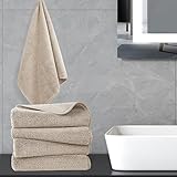 Polyte - Premium-Mikrofaserhandtuch - fusselfrei & schnelltrocknend - Beige - 41 x 76 cm - 4 Stück