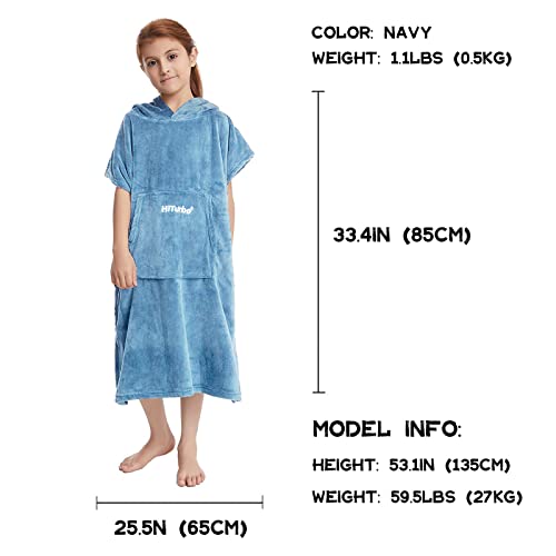 Hiturbo KIDCH2103-BLUE Kids Towel Changing Robe: Soft Plush Bath Towels thumb #1