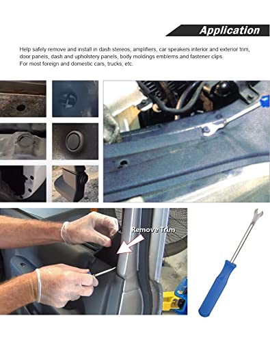 Erisin Outil de retrait de garniture de panneau de voiture pour décoration intérieure, rivets et garnitures de garniture, clip d'arrache-clou – Image 4