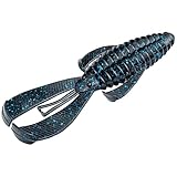 Strike King Rage Bug Fishing Lure, Soft Plastic Craw, Black and Blue, 4-Inches, 7-Pack
