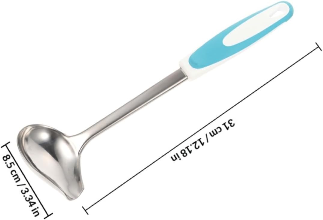 2pcs Stainless Steel Gravy Spoon and Small Sauce Ladle Set with Non-slip Handle and Pouring Spout for Kitchen Cooking and Serving