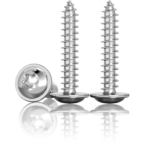 Miniatura 5 de Jyvex 100 Tornillos Autorroscantes De Acero Inoxidable M4 X 40 Mm, Tornillos Autorroscantes Con Arandela, A2 V2a Torx Rosca Completa, Tornillos Para Madera