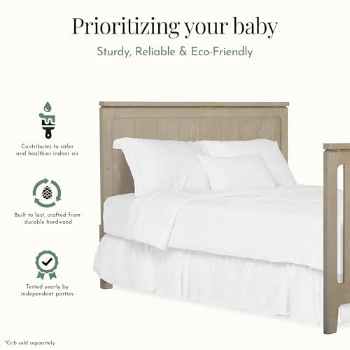 Image of Evolur Full-Size Bed Conversion Rails, Designed & Tested Cribs, Durable Hardwood Build with Secure Mattress Slats, Easy Assembly - Sienna