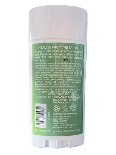 Zion Health Clay Dry Bold Deodorant Stick 2.8 OZ Fresh Pear image 4