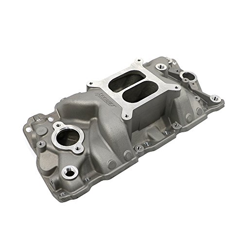 Assault Racing Products PC2021 Small Block Chevy Dual Plane High Rise Satin Aluminum Intake 1500-6500 RPM SBC