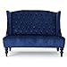 Christopher Knight Home Leora Loveseat Sofa, Navy Blue + Dark Brown