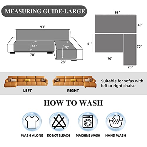 Arfntevss Sectional Couch Covers 3-Pieces Water Resistant L Shaped Sofa Cover Quilted Anti Slip L-Shape Sofa Slipcovers Set Living Room Furniture Protector For Pets Kids Dog Cat (Dark Gray, Large) #TOP6
