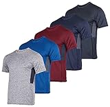 Men's Quick Dry Fit Dri-Fit Short Sleeve Active Wear Training Athletic Essentials Crew T-Shirt...