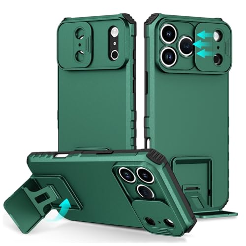 Coque iPhone 13 Pro vert foncé rigide en silicone avec support