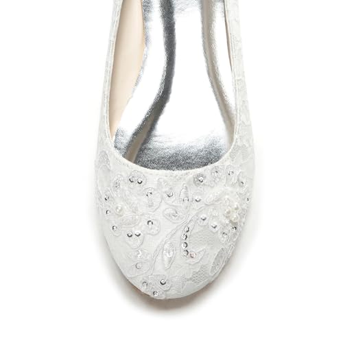Emily Bridal Women's Silk Like Satin Flat Heel Closed Toe Flats2