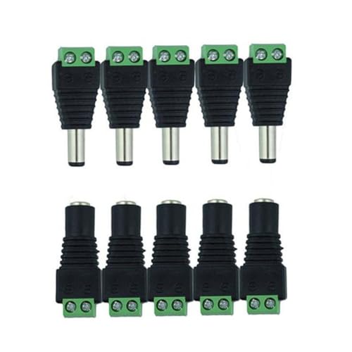 HONITANO 5 Szt. Zasilacz wtyczka złącza gniazdo zasilania Adapter gniazda kablowego 12V Connector złącze jacka złącze zasilania prądem stałym złącza 12v