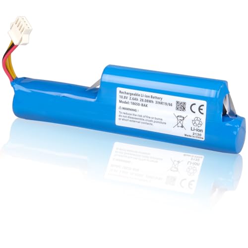 2600 mAh Batteria da Compatibile con Vileda VR 102, VR One, VR 201 PetPro, VR 303 Robot Aspirapolvere, Batteria di Ricambio per Vileda R9VR102, 167129, 0769-03, 18650-AA