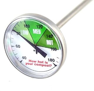 Premium Compost or Soil Thermometer with 20" Stainless Steel Stem