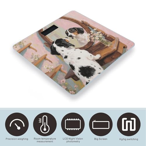 Báscula de baño digital con pantalla LCD y plataforma de vidrio templado miniatura 3