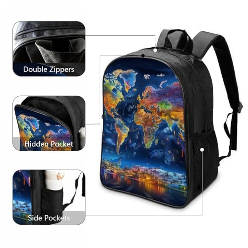 Mochila escolar kindergarten preescolar impermeable mapamundi 3D 3