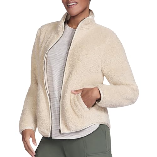 Skechers Women's Standard Go Walk Sherpa Full Zip Jacket, Sahara