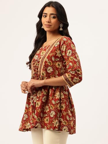 Image of Princess Cut Top for Women - 3 /4 Sleeves with Front Drawstrings (S-XXL)