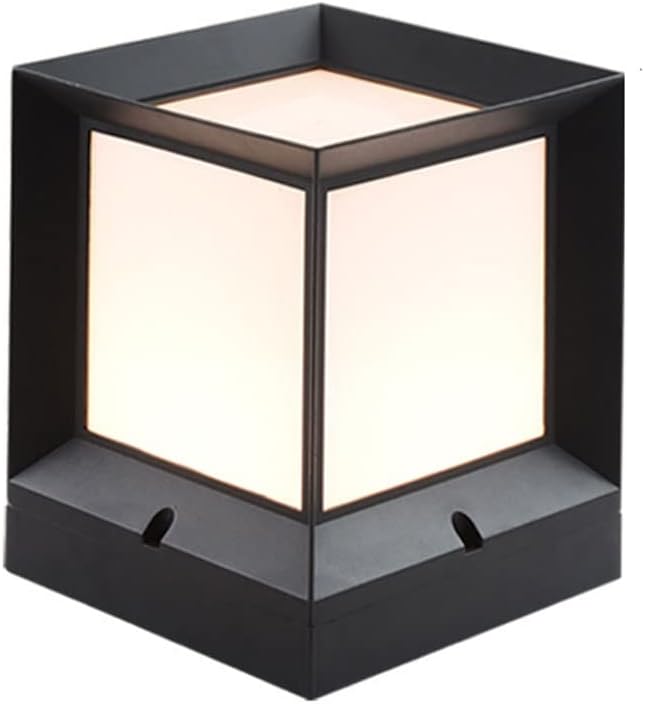 RCIDOS RCIDOS Europese Stijl Buitenpostlicht Tuinpijlerkoplamp LED Retro Landschap Aluminium Met Glazen Kap IP54 Waterdichte Lamp Terraspijlerlamp voor Ingangen Van De Opritten Van Garden Street Yard