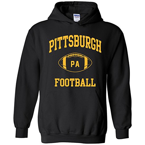 Pittsburgh Classic Football Arch American Football Team Sports Hoodie - Large - Black
