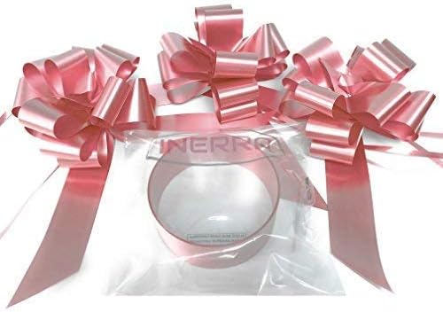 INERRA Wedding Car Decoration Kit, 3 x Large Pre-Assembled 7” Bows with 14-Loops and 7 Metres of Ribbon