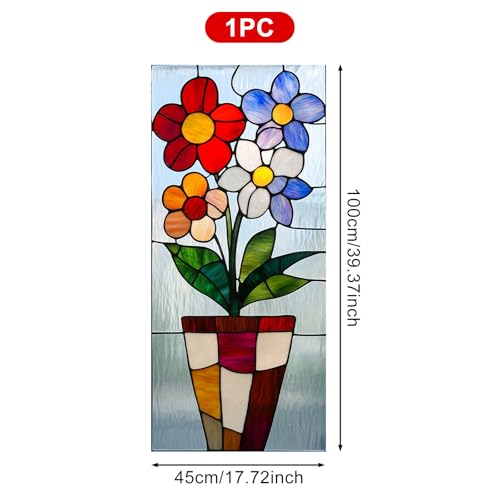 Película de privacidad para ventana con diseño floral colorido miniatura 3