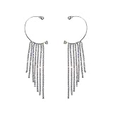【Mano de obra exquisita】 Los aretes de diamantes con borlas de cadena están hechos principalmente de aleación y pedrería, con calidad confiable, tamaño: 12 * 4.72 cm, textura fina, no se desvanece fácilmente, no se desvanece fácilmente, no se desvanece, corroe o agrieta; diseño hermoso y confiable Los materiales aseguran que pueda acompañarte durante mucho tiempo.