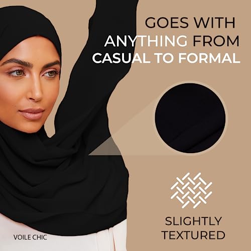 VOILE CHIC Premium Chiffon Hijab Scarf for Women - Non-Slip Islamic Head Scarf Wrap Hijabs4