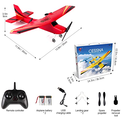 Hawk's Work 2 Ch Rc Airplane, Rc Plane Ready To Fly, 2.4Ghz Remote Control Airplane, Easy To Fly Rc Glider For Kids & Beginners (Red) #TOP6