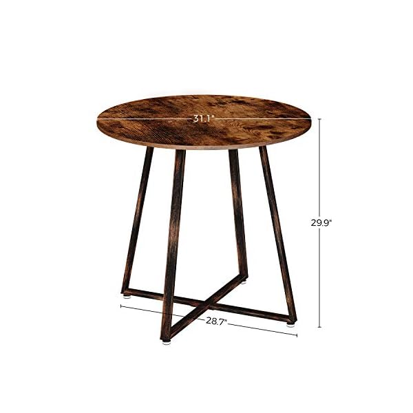 Rolanstar Dining Table Rustic Round Table with Metal Legs for Kitchen Living Room Coffee Table Bristro Table for Cafe/Bar - Image 8