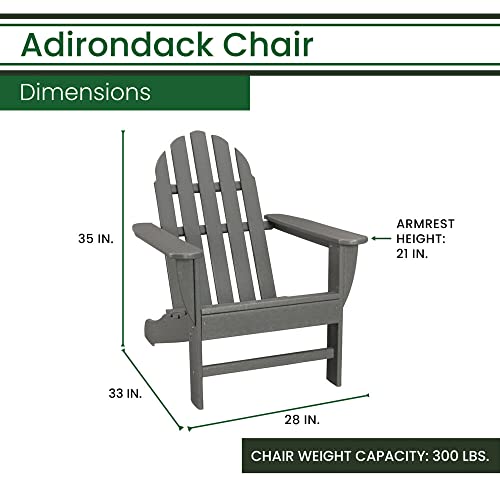 Hanover Grey Classic All-Weather Adirondack Chair #TOP2